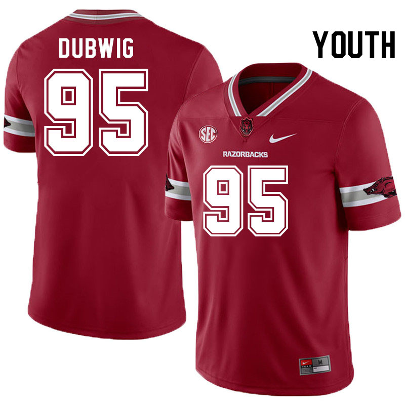 Youth #95 Sam Dubwig Arkansas Razorbacks College Football Jerseys Stitched-Alternate Cardinal